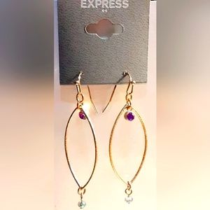 Express Gold & Semi-Precious Stone Dangle Earrings
